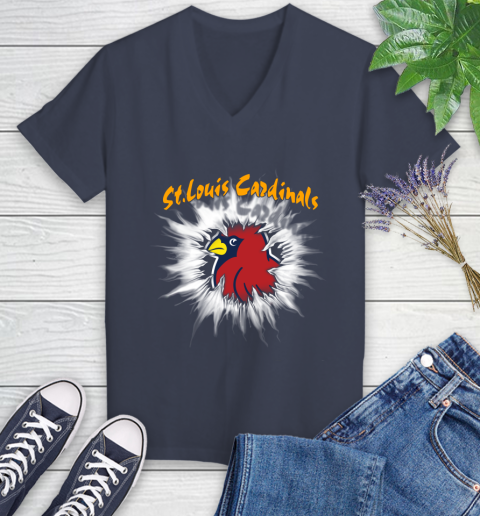 St.Louis Cardinals MLB Baseball Adoring Fan Rip Sports Women's V-Neck T-Shirt 12