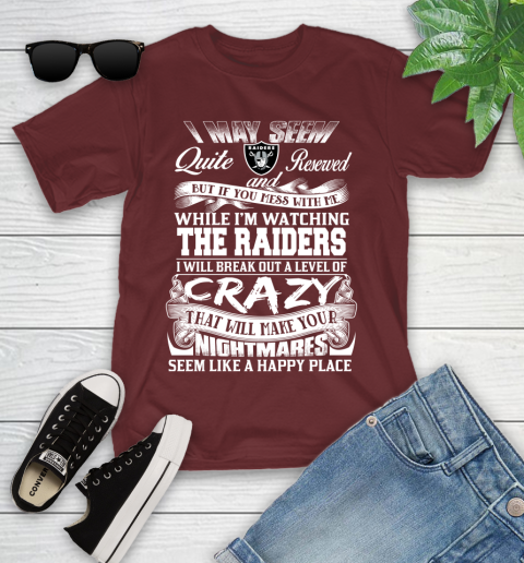 Oakland Raiders NFL Football Don't Mess With Me While I'm Watching My Team Youth T-Shirt 14
