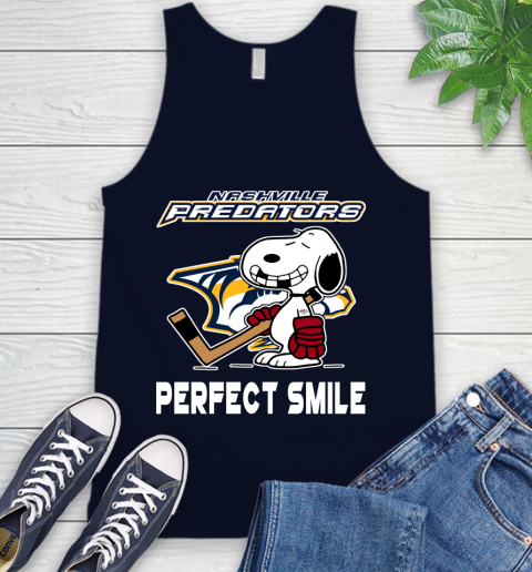 NHL Nashville Predators Snoopy Perfect Smile The Peanuts Movie Hockey T Shirt Tank Top 2