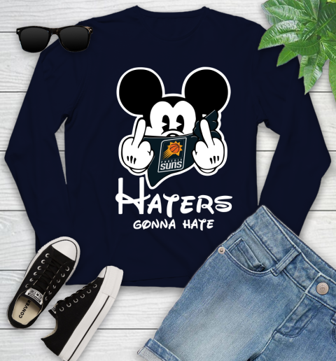 NBA Phoenix Suns Haters Gonna Hate Mickey Mouse Disney Basketball T Shirt Youth Long Sleeve 2