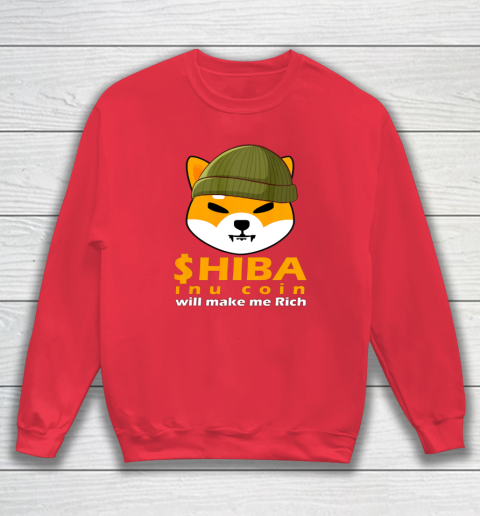Shiba Will Make Me Rich Vintage Shiba Inu Coin Shiba Army Sweatshirt 12