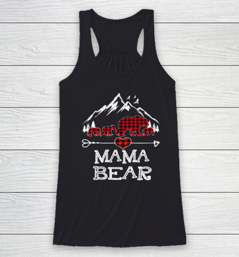 Mama Bear Shirt Red Buffalo Plaid Mama Bear Pajama Racerback Tank