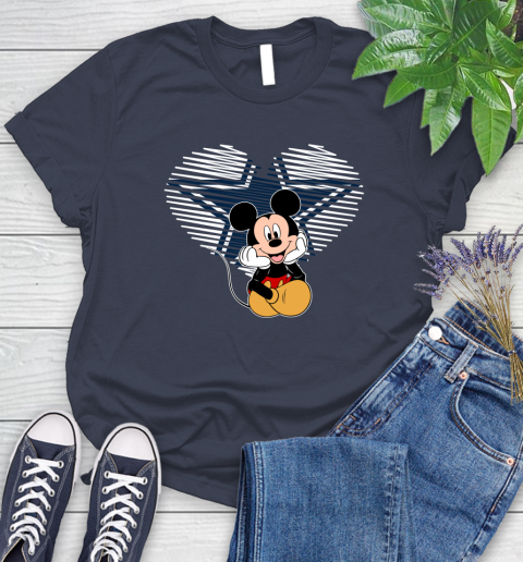NFL Dallas Cowboys The Heart Mickey Mouse Disney Football T Shirt_000 Women's T-Shirt 14