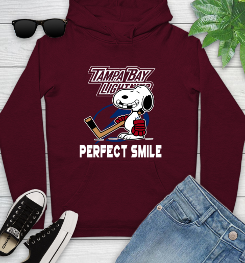 NHL Tampa Bay Lightning Snoopy Perfect Smile The Peanuts Movie Hockey T Shirt Youth Hoodie 7