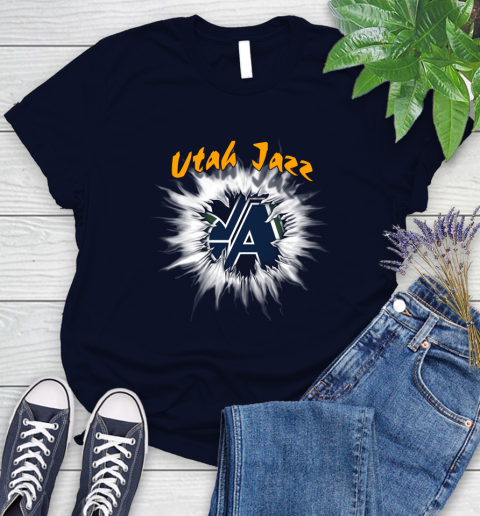 Utah Jazz NBA Basketball Rip Sports Women's T-Shirt 2