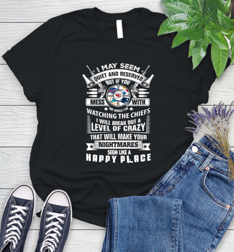 Kansas City Chiefs NFL Football Don't Mess With Me While I'm Watching My Team Sports Women's T-Shirt