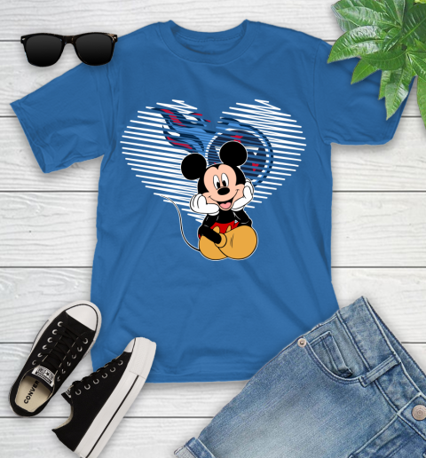 NFL Tennessee Titans The Heart Mickey Mouse Disney Football T Shirt_000 Youth T-Shirt 12