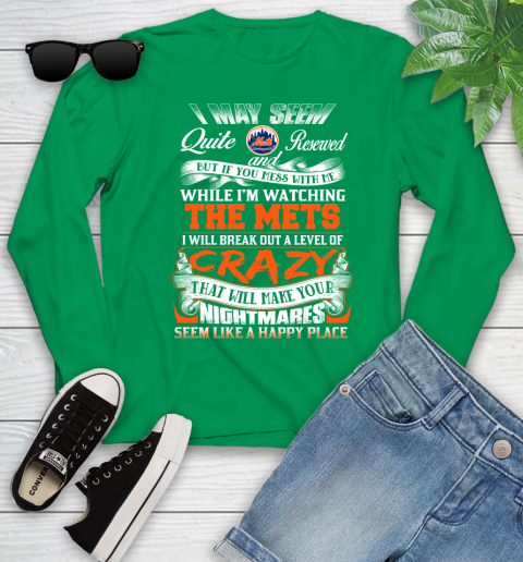 New York Mets MLB Baseball Don't Mess With Me While I'm Watching My Team Youth Long Sleeve 7