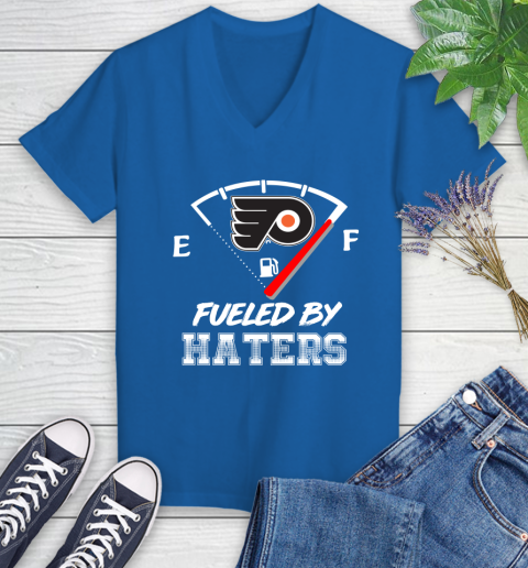 Philadelphia Flyers NHL Hockey Fueled By Haters Sports Women's V-Neck T-Shirt 10