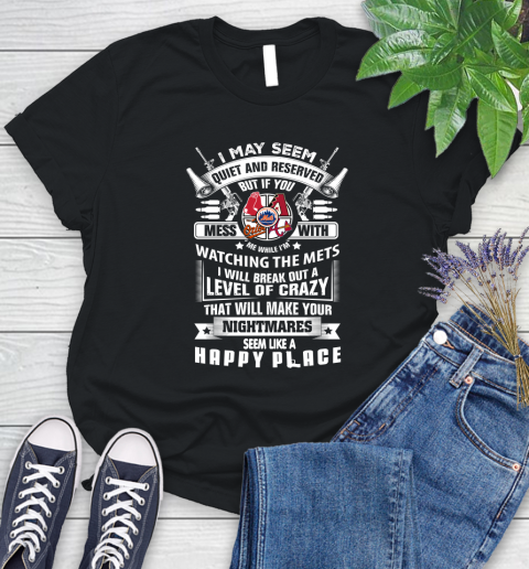 New York Mets MLB Baseball Don't Mess With Me While I'm Watching My Team Sports Women's T-Shirt