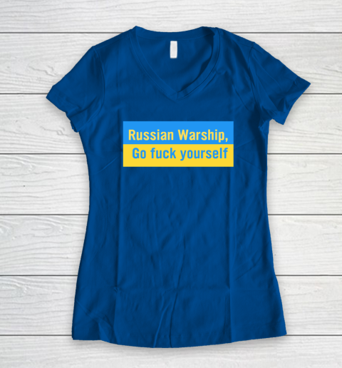 Russian Warship Go Fuck Yourself Shirt Women's V-Neck T-Shirt 5