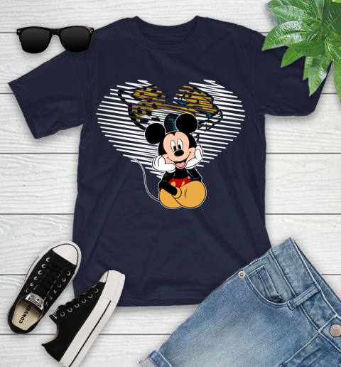 NFL Jacksonville Jaguars The Heart Mickey Mouse Disney Football T Shirt_000 Youth T-Shirt 2