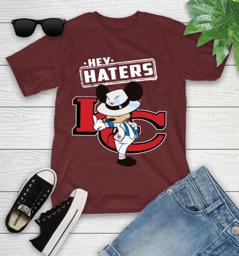 NFL Hey Haters Mickey Football Sports Kansas City Chiefs Youth T-Shirt 14