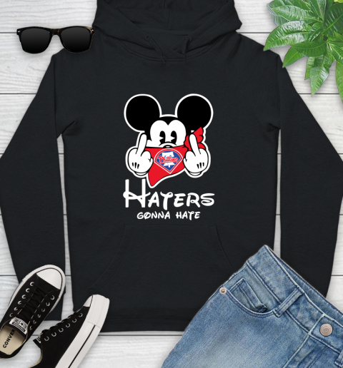 MLB Philadelphia Phillies Haters Gonna Hate Mickey Mouse Disney Baseball T Shirt_000 Youth Hoodie