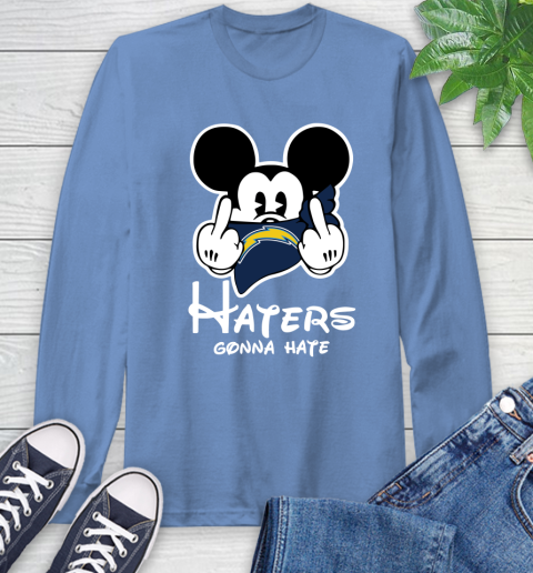 NFL Los Angeles Chargers Haters Gonna Hate Mickey Mouse Disney Football T Shirt Long Sleeve T-Shirt 12