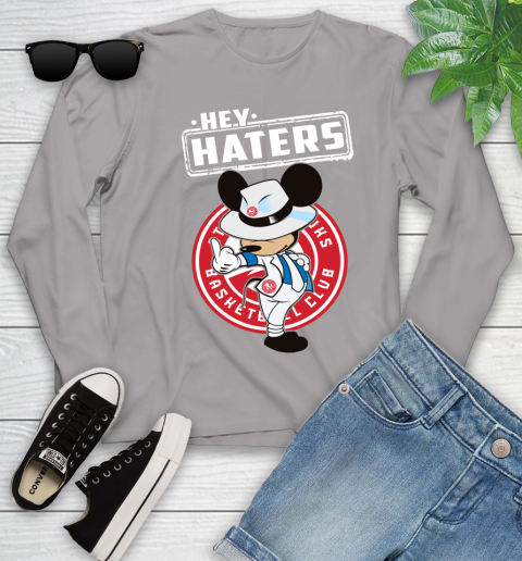 NBA Hey Haters Mickey Basketball Sports Atlanta Hawks Youth Long Sleeve 5