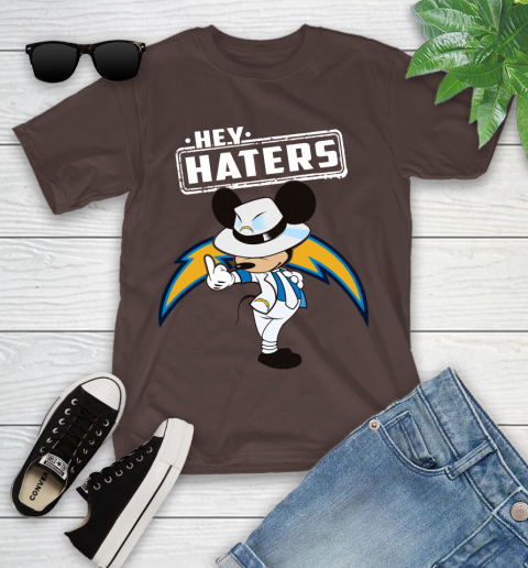 NFL Hey Haters Mickey Football Sports Los Angeles Chargers Youth T-Shirt 7