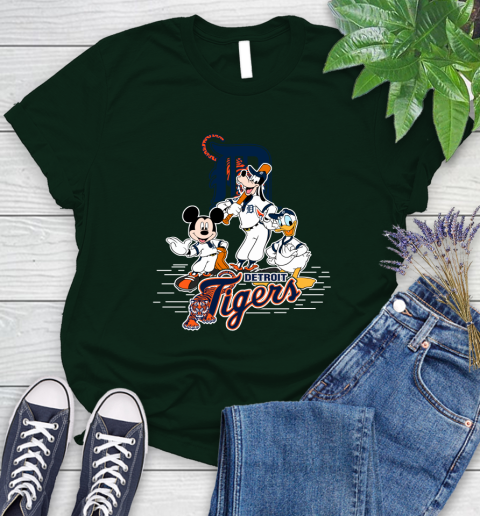 MLB Detroit Tigers Mickey Mouse Donald Duck Goofy Baseball T Shirt Women's T-Shirt 6