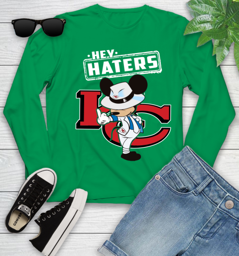 NFL Hey Haters Mickey Football Sports Kansas City Chiefs Youth Long Sleeve 7