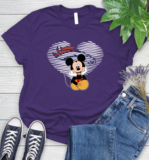 NFL Denver Broncos The Heart Mickey Mouse Disney Football T Shirt_000 Women's T-Shirt 4