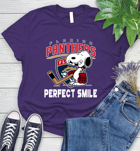 NHL Florida Panthers Snoopy Perfect Smile The Peanuts Movie Hockey T Shirt Women's T-Shirt 4
