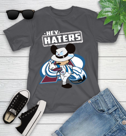 NHL Hey Haters Mickey Hockey Sports Colorado Avalanche Youth T-Shirt 6