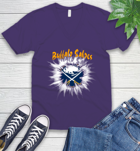 Buffalo Sabres NHL Hockey Adoring Fan Rip Sports V-Neck T-Shirt 9