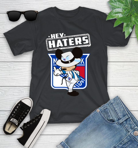 NHL Hey Haters Mickey Hockey Sports New York Rangers Youth T-Shirt