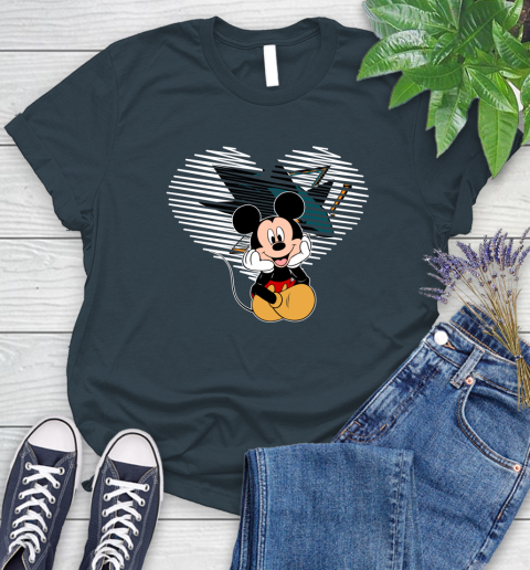 NHL San Jose Sharks The Heart Mickey Mouse Disney Hockey Women's T-Shirt 11