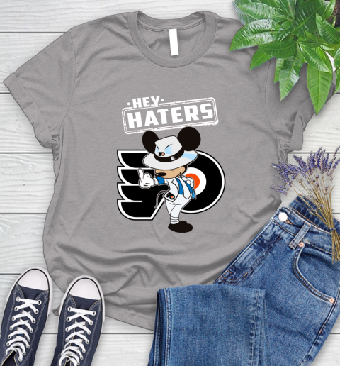 NHL Hey Haters Mickey Hockey Sports Philadelphia Flyers Women's T-Shirt 5