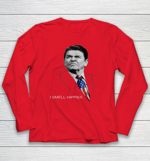 I Smell Hippies Ronald Reagan Conservative Long Sleeve T-Shirt 6