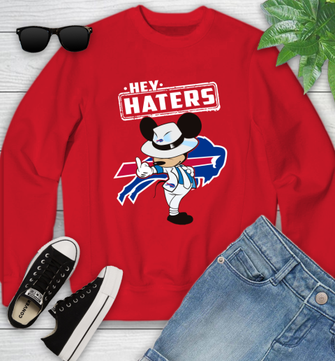 NFL Hey Haters Mickey Football Sports Buffalo Bills Youth Sweatshirt 8