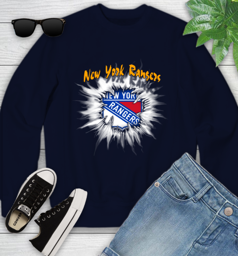 New York Rangers NHL Hockey Adoring Fan Rip Sports Youth Sweatshirt 2