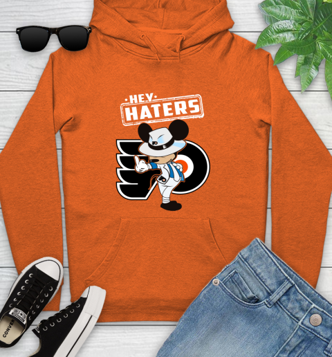 NHL Hey Haters Mickey Hockey Sports Philadelphia Flyers Youth Hoodie 4