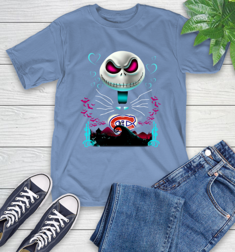 NHL Montreal Canadiens Jack Skellington Sally The Nightmare Before Christmas Hockey T-Shirt 12