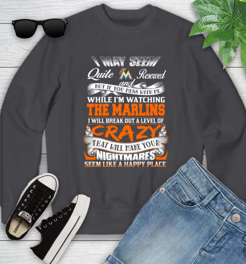 Miami Marlins MLB Baseball Don't Mess With Me While I'm Watching My Team Youth Sweatshirt 5