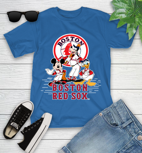 MLB Boston Red Sox Mickey Mouse Donald Duck Goofy Baseball T Shirt Youth T-Shirt 12