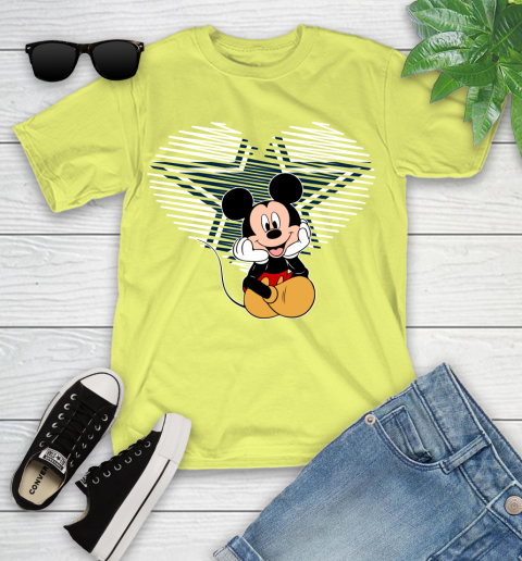NFL Dallas Cowboys The Heart Mickey Mouse Disney Football T Shirt_000 Youth T-Shirt 10