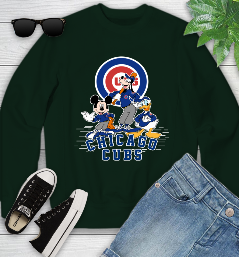 MLB Chicago Cubs Mickey Mouse Donald Duck Goofy Baseball T Shirt Youth Sweatshirt 9