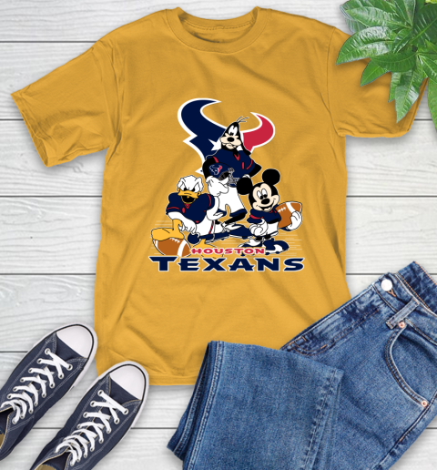 NFL Houston Texans Mickey Mouse Donald Duck Goofy Football Shirt T-Shirt 2