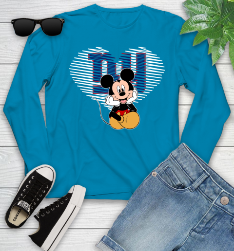NFL New York Giants The Heart Mickey Mouse Disney Football T Shirt_000 Youth Long Sleeve 8
