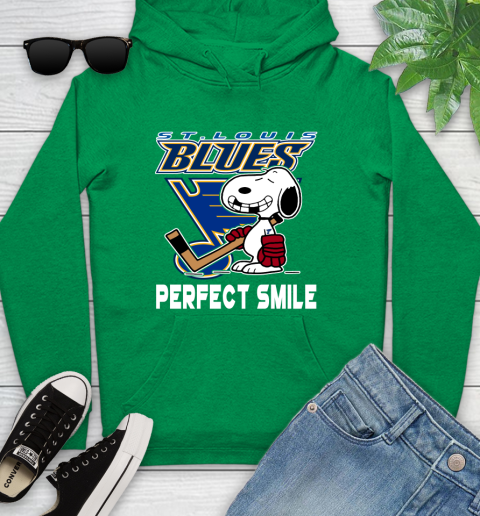 NHL St.Louis Blues Snoopy Perfect Smile The Peanuts Movie Hockey T Shirt Youth Hoodie 9