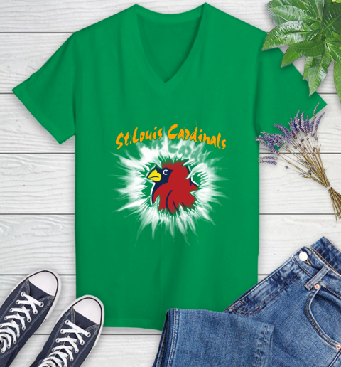 St.Louis Cardinals MLB Baseball Adoring Fan Rip Sports Women's V-Neck T-Shirt 5