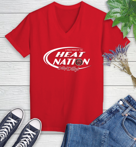 NBA A True Friend Of The Miami Heat Dilly Dilly Basketball Sports Women's V-Neck T-Shirt 11