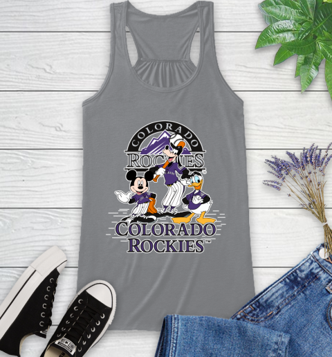 MLB Colorado Rockies Mickey Mouse Donald Duck Goofy Baseball T Shirt Racerback Tank 4