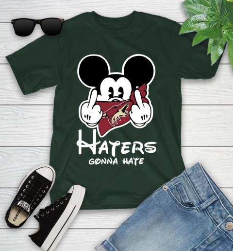 NHL Arizona Coyotes Haters Gonna Hate Mickey Mouse Disney Hockey T Shirt Youth T-Shirt 5