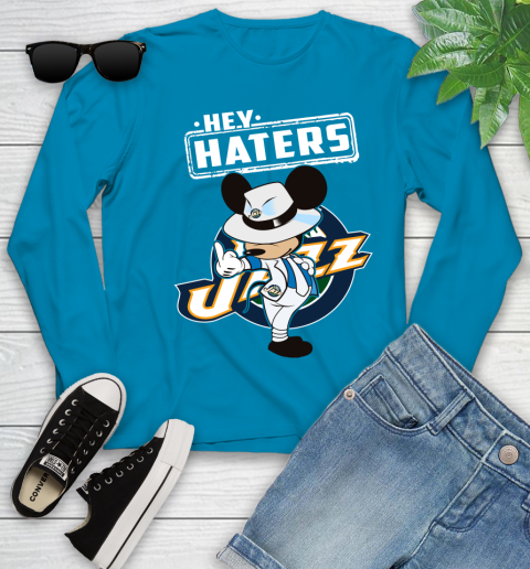 NBA Hey Haters Mickey Basketball Sports Utah Jazz Youth Long Sleeve 8