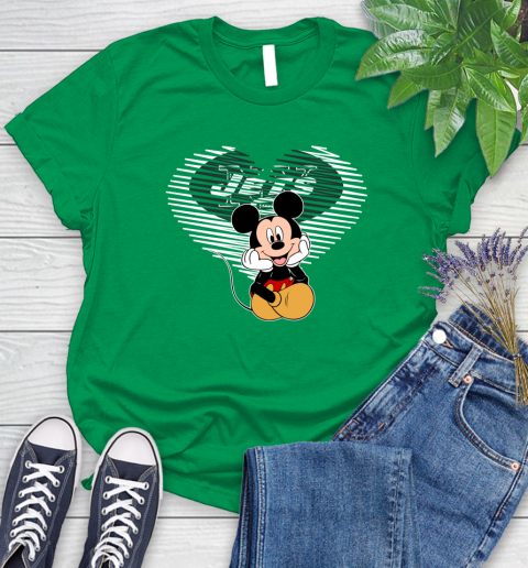 NFL New York Jets The Heart Mickey Mouse Disney Football T Shirt_000 Women's T-Shirt 9