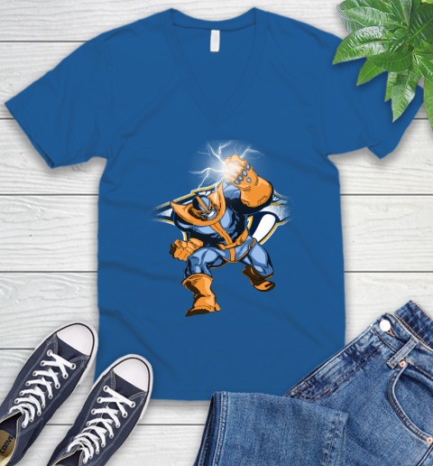 Nashville Predators NHL Hockey Thanos Avengers Infinity War Marvel V-Neck T-Shirt 5
