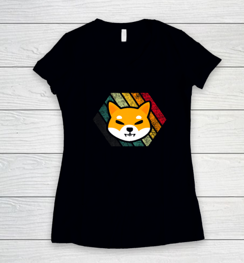 Retro Shiba Inu Hodler Shirt Shiba Inu Coin Cryptocurrency Women's V-Neck T-Shirt